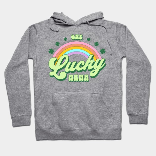 One Lucky Mama St Patricks Day Kawaii Rainbow Hoodie by PUFFYP